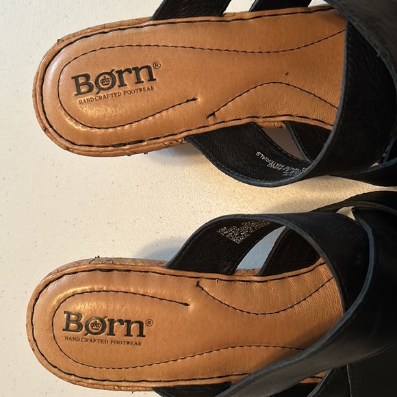 Ladies BORN Black Cork Wedge Sandal, sz 10, Excellent Condition!! - Picture 6 of 10